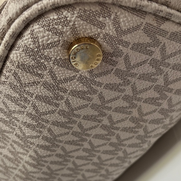 Michael Kors Beige Logo Tote with Brown Trim - Picture 3 of 11